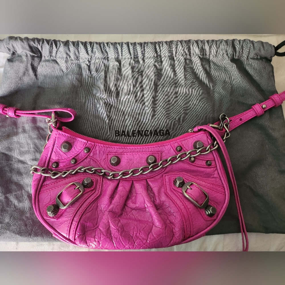 BALENCIAGAAgneau Le Cagole Mini Purse Lipstick Pink